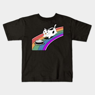 Cat's rainbow trip Kids T-Shirt